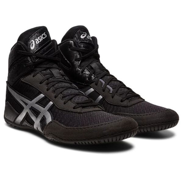 asics wrestling shoes matcontrol 3 black silver 1a