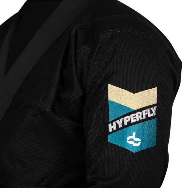 hyperfly bjj gi procomp lyte black:ocean gold 2