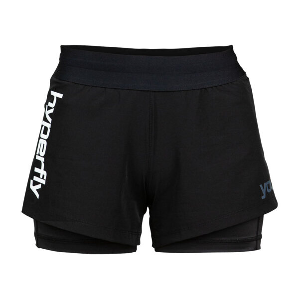 hyperfly flygirl fight shorts black white 1
