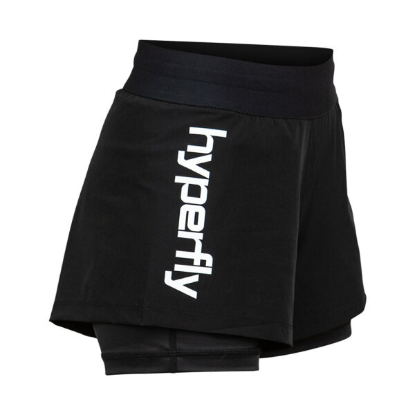 hyperfly flygirl fight shorts black white 3