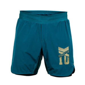 hyperfly grappling shorts icon teal gold 1