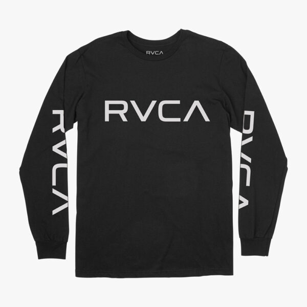 rvca long sleeve t shirt big logo black white 1