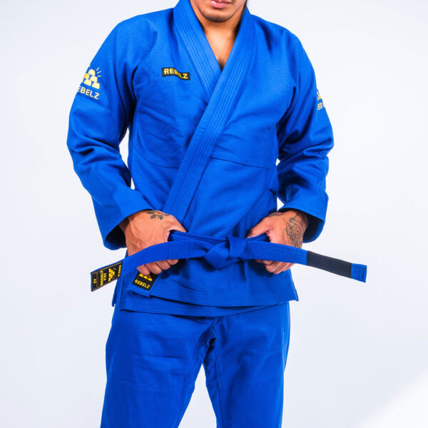 rebelz bjj bälte gold standard blue