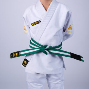 rebelz bjj belts kids gold standard green white