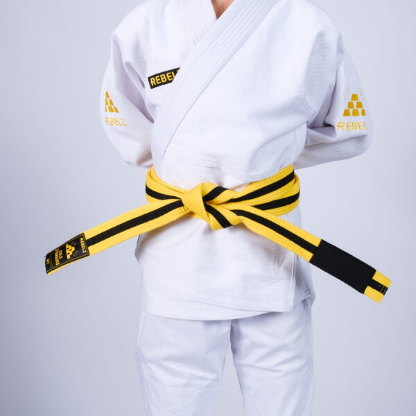 rebelz bjj belts kids gold standard yellow black