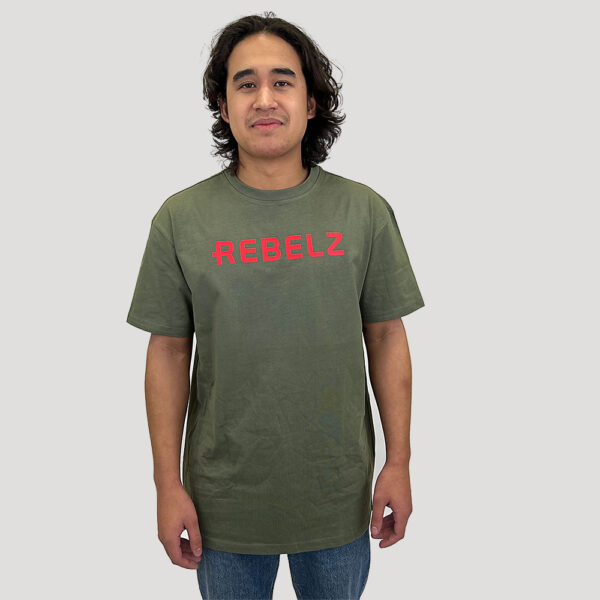 rebelz t shirt logo olive