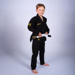 rebelz bjj gi kids gold standard 3 black 2