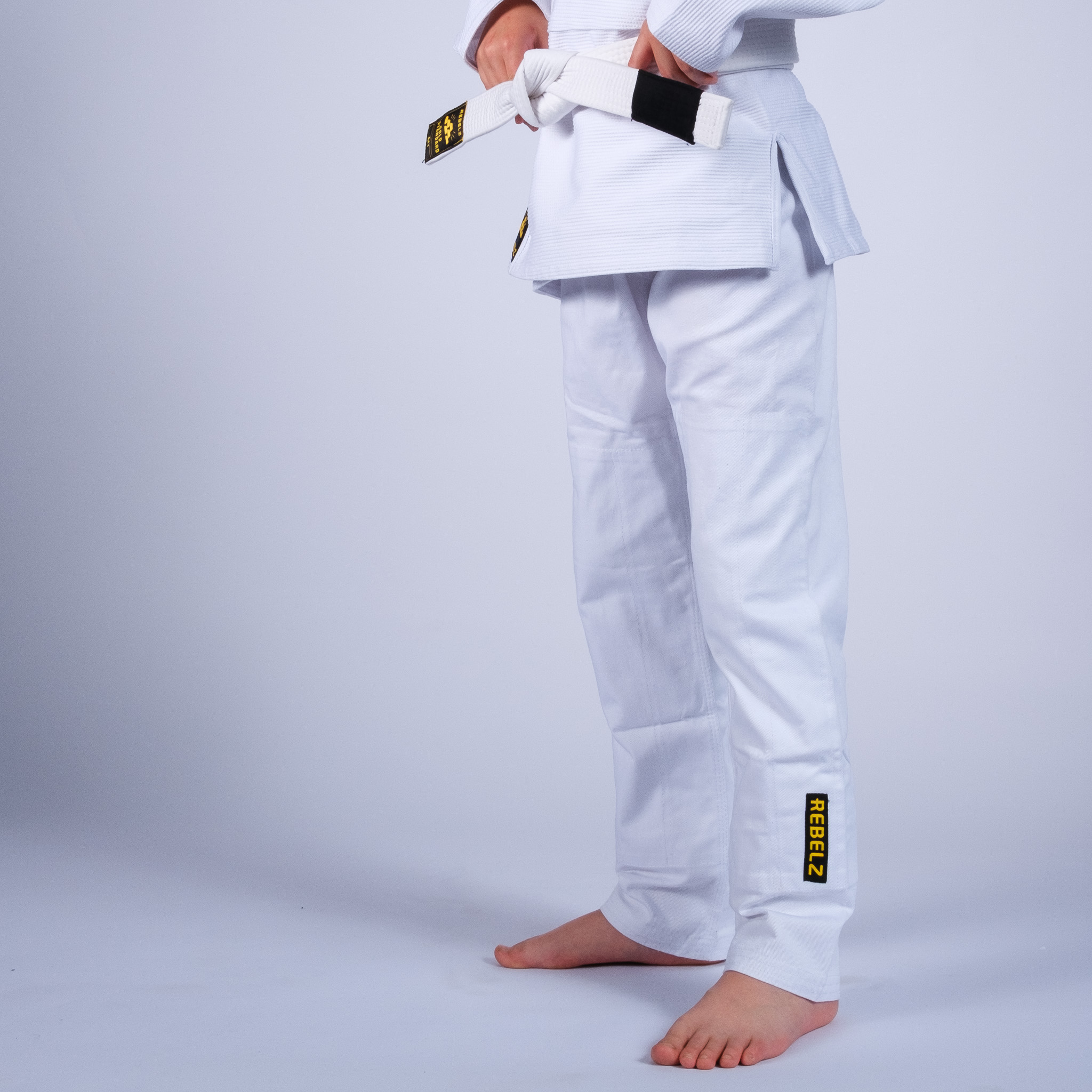rebelz bjj gi kids gold standard 3 white 4