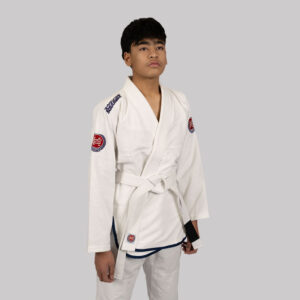 scramble bjj gi athlete kids white 2