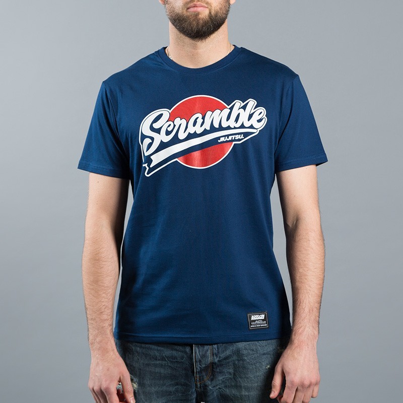 Scramble T-shirt Sport Logo Navy - Rebelz