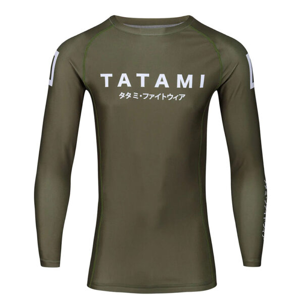 tatami rashguard katakana long sleeve khaki 1