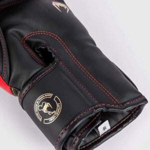 venum boxing gloves elite black gold red 5