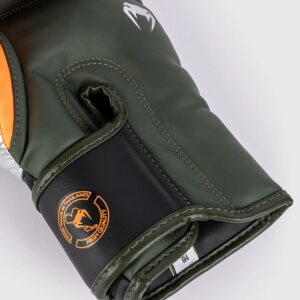 venum boxing gloves elite black khaki silver 4