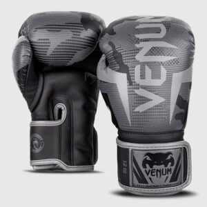 venum boxing gloves elite black:grey camo 4