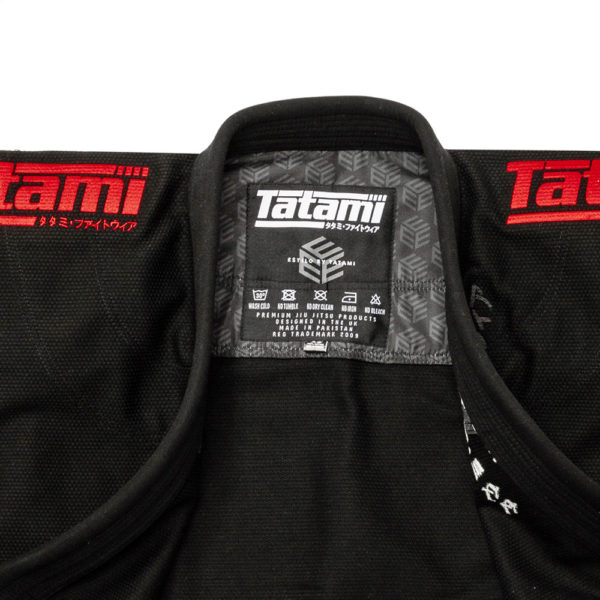 tatami bjj gi estilo black label black red 9